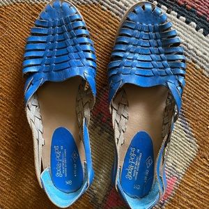 Vintage 80s Huarache Flats in Blue